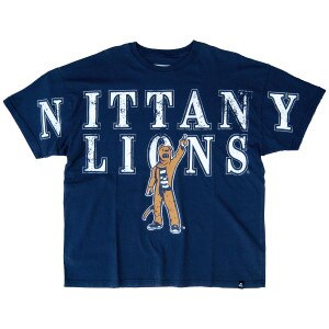 navy short sleeve t-shirt with Nittany Lions and mascot